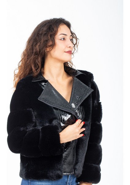 Yakası Deri Özel Tasarım Kürk Ceket Mont (Kalın Veyüksek Gramajlı) fiyatları