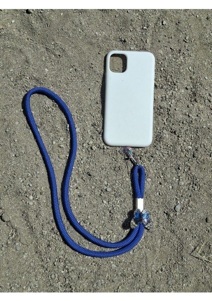 Tüm Kılıflara Uyumlu Mavi Kelebek Telefon Boyun Askısı