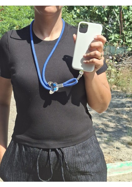 Tüm Kılıflara Uyumlu Mavi Kelebek Telefon Boyun Askısı fiyatları