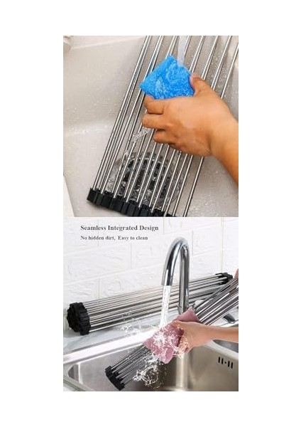 Home Evye Üstü Katlanır Nihale Paslanmaz Çelik Pratik Sebze Meyve Bulaşık Kurutma Süzgeci,rulo Bulaşık Kurutma Rafı (43X22) modelleri