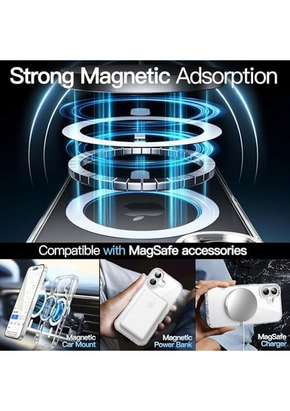 iPhone 16 Uyumlu Manyetik Şeffaf Kılıf Ile Uyumlu Silikon Toz ve Kirden Korur Iphone 16 Wireless Kılıf Kenar Korumali iphone 16 Şarj Kılıfı Manyetik Kılıf Için iphone 16 fiyatları