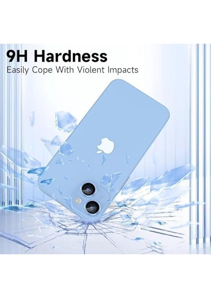 Trend iPhone 15 / iPhone 15 Plus Kamera Camı Lens Koruyucu Halka Set - Light Blue fiyatları