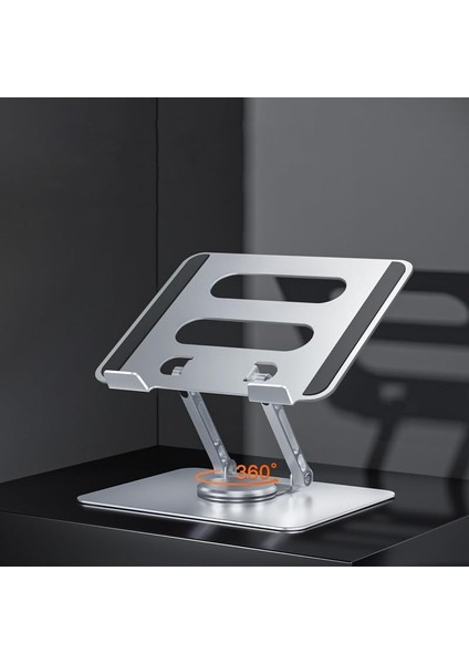360 Derece Dönebilen Katlanabilir Isı Dağıtıcılı Alüminyum Alaşımlı Dizüstü Bilgisayar Standı Tablet Standı