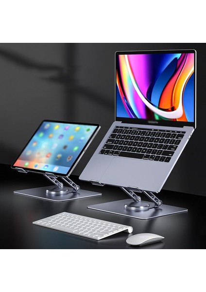 360 Derece Dönebilen Katlanabilir Isı Dağıtıcılı Alüminyum Alaşımlı Dizüstü Bilgisayar Standı Tablet Standı fırsatları