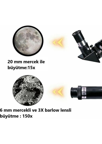 150X Yakınlaştırma Profesyonel Astronomik Yüksek Çözünürlüklü Monoklüler 150X Büyütme Teleskop modelleri