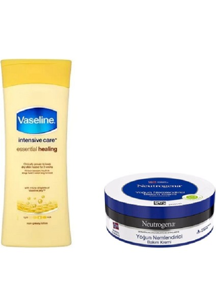 Losyon + Neutrogena Nemlendirici Krem | Kuru Ciltler Için Yoğun Nem Seti (400 ml + 200 Ml)