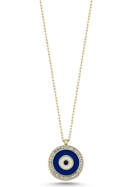 Mineli Nazar Boncuk Gümüş Kolye