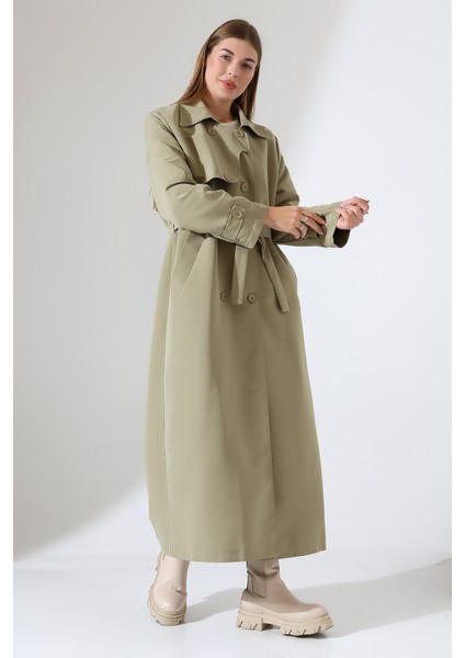 Amazon Keten Kumaş Uzun Boy Düğmeli Astarlı Yumuşak Dokulu Trenç Kot Mint Yeşil fırsatları