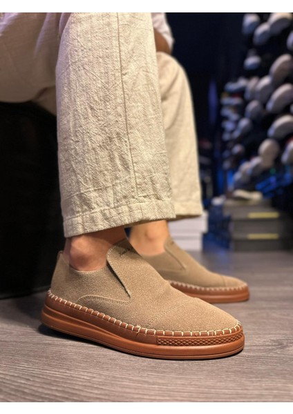 Bağcıksız Mevsimlik Süet Ayakkabı 019 Camel (Süet)