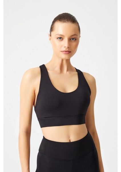 Siyah Destekli Sırt Detaylı Kaplı Spor Sütyeni fiyatları
