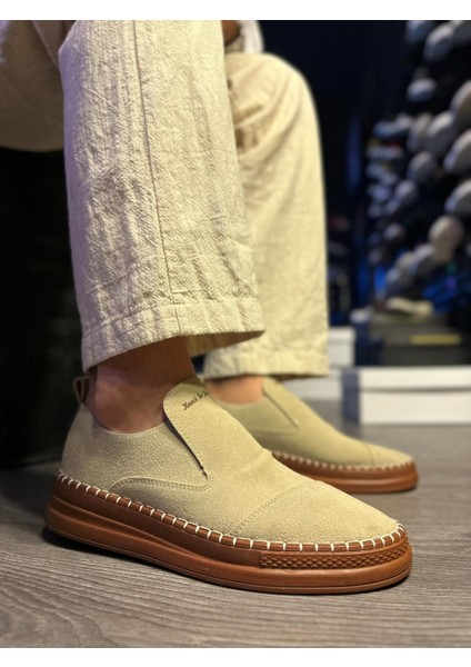 Bağcıksız Mevsimlik Süet Ayakkabı 019 Vizon