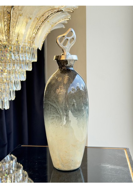 Opal Mist Gümüş Döküm Kapaklı Vazo Küçük Boy fiyatları