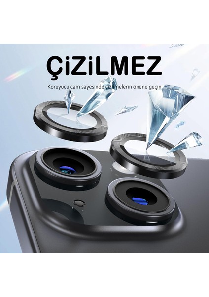 iPhone 13 / 13 Mini Uyumlu Safir Lens Çizilmez Dayanıklı Kamera Koruyucu fiyatları