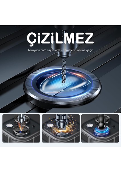 iPhone 13 / 13 Mini Uyumlu Safir Lens Çizilmez Dayanıklı Kamera Koruyucu fırsatları