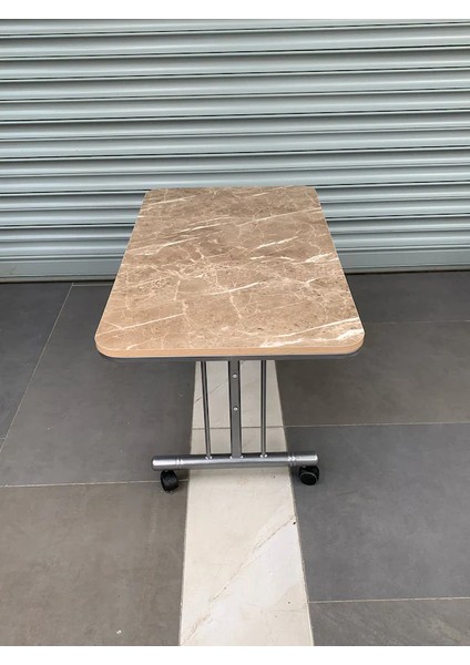 70*110 Pratik Tekerlekli Farklı Ren ve Desen Metal Ayaklı Masa, Orta Sehpa,çalışma Masası modelleri