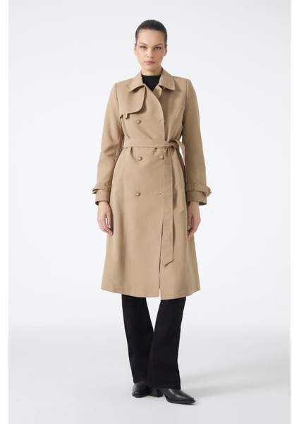 Gömlek Yaka Kuşaklı Trençkot