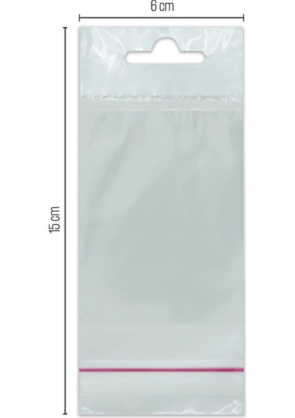 6*15 İç Sedefli Askılı Bantlı OPP (Parlak-İçi Beyaz) Jelatin 1000 Adet