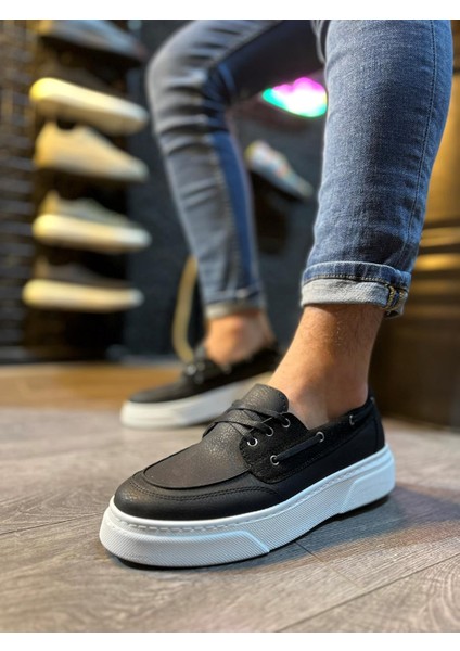 Yüksek Taban Günlük Ayakkabı 700 Siyah (Beyaz Taban) modelleri
