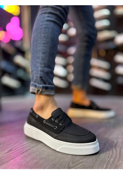 Yüksek Taban Günlük Ayakkabı 700 Siyah (Beyaz Taban) fırsatları