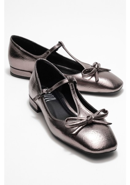 Lorena Platin Fiyonklu Kadın Babet Ayakkabı