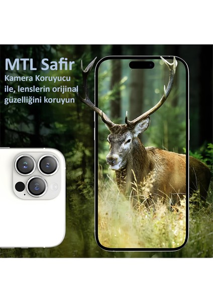 iPhone 15 Pro / 15 Pro Max Uyumlu Safir Lens Çizilmez Dayanıklı Kamera Koruyucu fiyatları