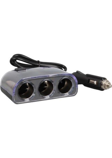1505 12-24V Çift USB Girişli 120W 80CM Kablolu 3'lü Araç Çakmak Çoklayıcı fiyatları