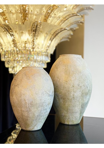 Seramik Dokulu Simli Vazo Seti fiyatları