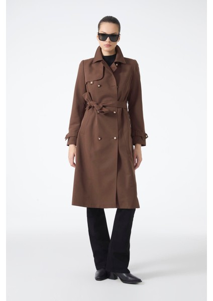 Gömlek Yaka Kuşaklı Trençkot modelleri