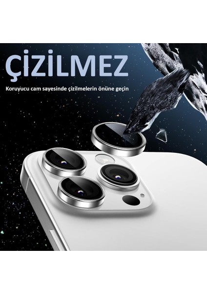 iPhone 16 Pro / 16 Pro Max Uyumlu Safir Lens Çizilmez Dayanıklı Kamera Koruyucu fırsatları