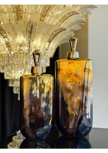 Gold & Siyah Döküm Kapaklı Cam Küp Seti fiyatları