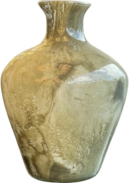 Mint Yeşili Cam Aurora Vazo Büyük Boy