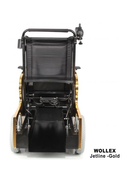 Wollex Refakatçi Sürüşlü Akülü Tekerlekli Sandalye | Güçlü Motor ve 250 kg Kapasiteli Jetline Gold