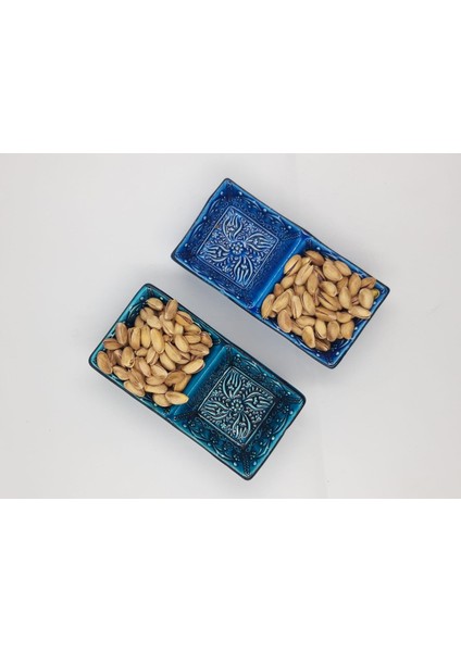 El Yapımı Seramik Sosluk & Kahvaltılık Sunumluk | 2’li Paket | Turkuaz Mavi / Turkuaz Yeşil fırsatları