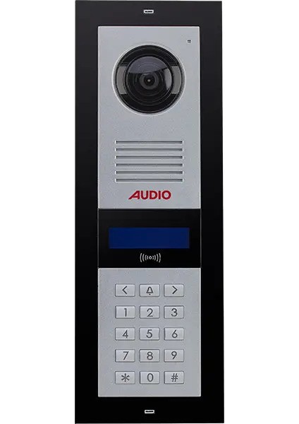 Audıo 003002 Bus Plus 2X16 ve 4X16 LCD Ekranlı Zil Paneli (Mekanik Butonlu)– Siyah Şase