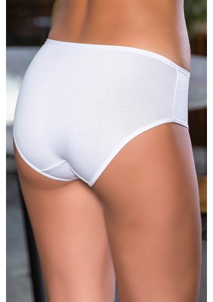 Pamuklu Yüksek Bel Slip Külot Beyaz (MGP2966)
