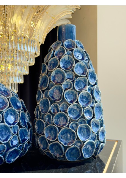 Mavi Mercan Seramik Vazo Seti fırsatları