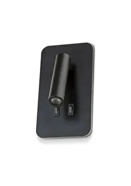 KSL177 Martı Yatak Başı LED Aplik Siyah Kasa 4000K Günışığı Duvar Lambası