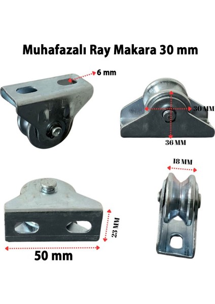 Muhafazalı Metal Ray Makara 30 mm Sürgülü Kapı Raylı Sistem Dayanıklı Galvanizli Tekerlek Mekanizma fiyatları
