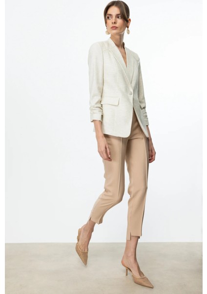 Kadın Beli Lastikli Yan Cep Pantolon 2102 Kum fiyatları