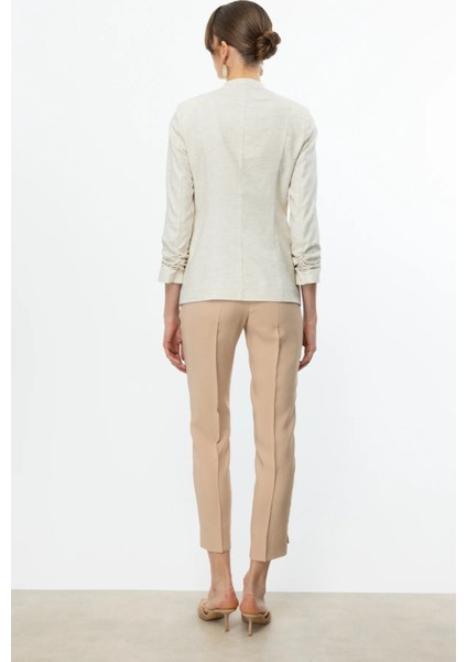 Kadın Beli Lastikli Yan Cep Pantolon 2102 Kum fırsatları