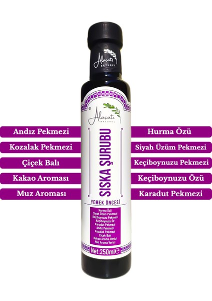 Sağlıklı Kilo Aldırıcı Muz ve Kakao Aromalı Zengin İçerikli Doğal Sıska Şurubu 250 ml fırsatları