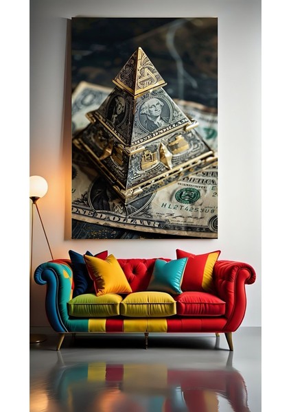 Paradan Piramit Ev Duvar Salon Güzellik Salonu Ofis Dükkan Dekarasyon Kanvas Tablo