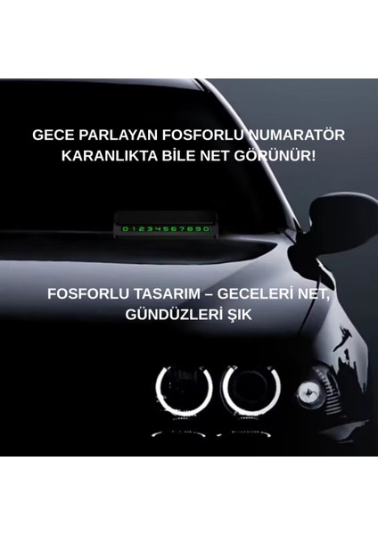 Metal Ultra Şık Araç Içi Geçici Park Numaratörü, Gizlenebilir, Manyetik ve Fosforlu Numaratör fırsatları