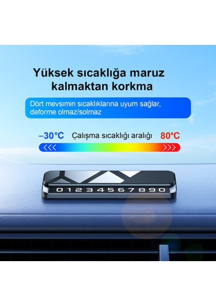 Metal Ultra Şık Araç Içi Geçici Park Numaratörü, Gizlenebilir, Manyetik ve Fosforlu Numaratör indirimleri