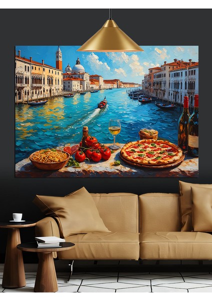 Pizza Venice Manzarası Dekoratif Kanvas - Mdf Ahşap Tablo indirimleri