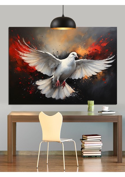 Uçan Beyaz Güvercin Dekoratif Kanvas - Mdf Ahşap Tablo fiyatları