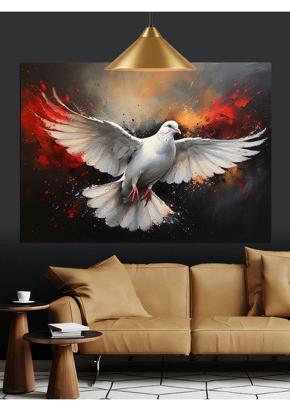 Uçan Beyaz Güvercin Dekoratif Kanvas - Mdf Ahşap Tablo fırsatları
