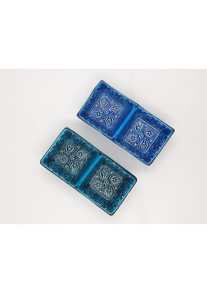 El Yapımı Seramik Sosluk & Kahvaltılık Sunumluk | 2’li Paket | Turkuaz Mavi / Turkuaz Yeşil