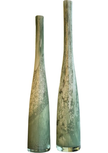 Summer Yeşil Cam Dekoratif Vazo Seti