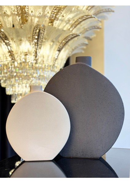 Bohem Seramik Siyah & Bej Vazo Seti fiyatları